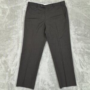 Zanella Pants Mens 38x31 Devon Charcoal Gray Virgin Wool Dress Trousers Italy
